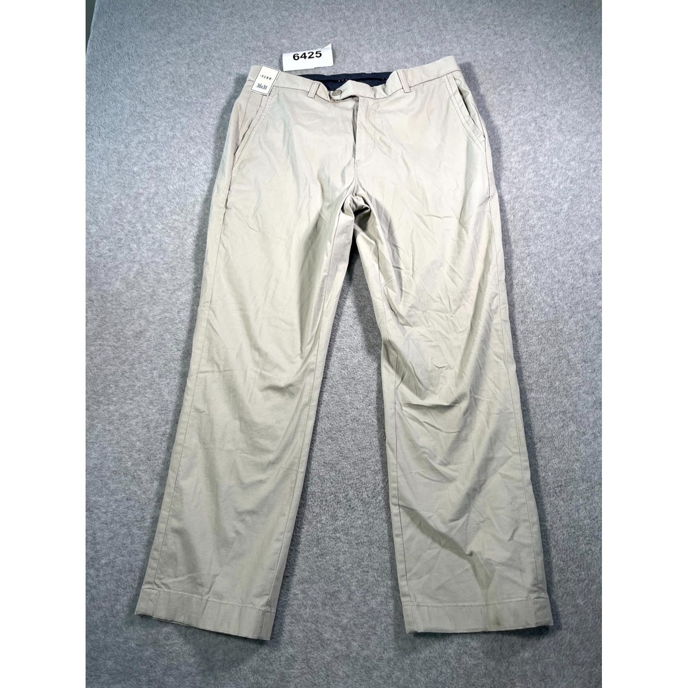 Rowm Chino Pants Mens 36x30 Beige Cotton Stretch Straight Leg Flat Front Outdoor